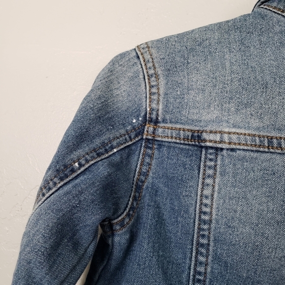 Soho Blue Girls 6 Blue Jean Denim Jacket Snap Button Cropped Long Sleeve - Picture 5 of 6